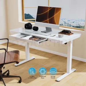 Alternative view of Electric Standing Desk Sit Stand Up Table Motorised Height Adjustable Rising WH